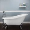 Paris Acrylic Slipper Clawfoot Tub - Rim Faucet Drillings - Lion Paw Feet