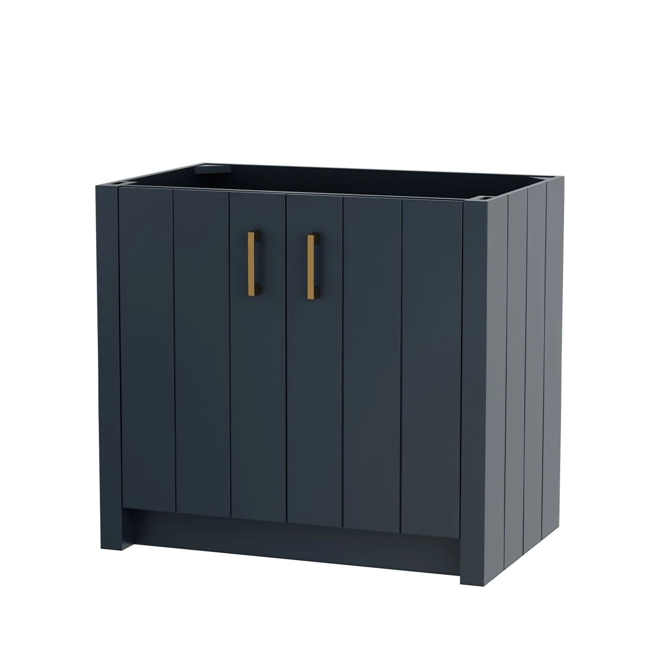 Cora 36 Inch Solid Oak Bathroom Vanity With Oval Undermount Sink - Navy - Image 3
