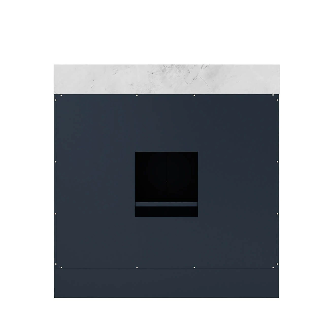 Cora 36 Inch Solid Oak Bathroom Vanity With Oval Undermount Sink - Navy - Image 4