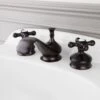 Widespread Bathroom Sink Faucet - Metal Cross Handles