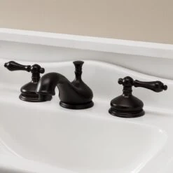 Teapot Widespread Bathroom Sink Faucet - Metal Lever Handles