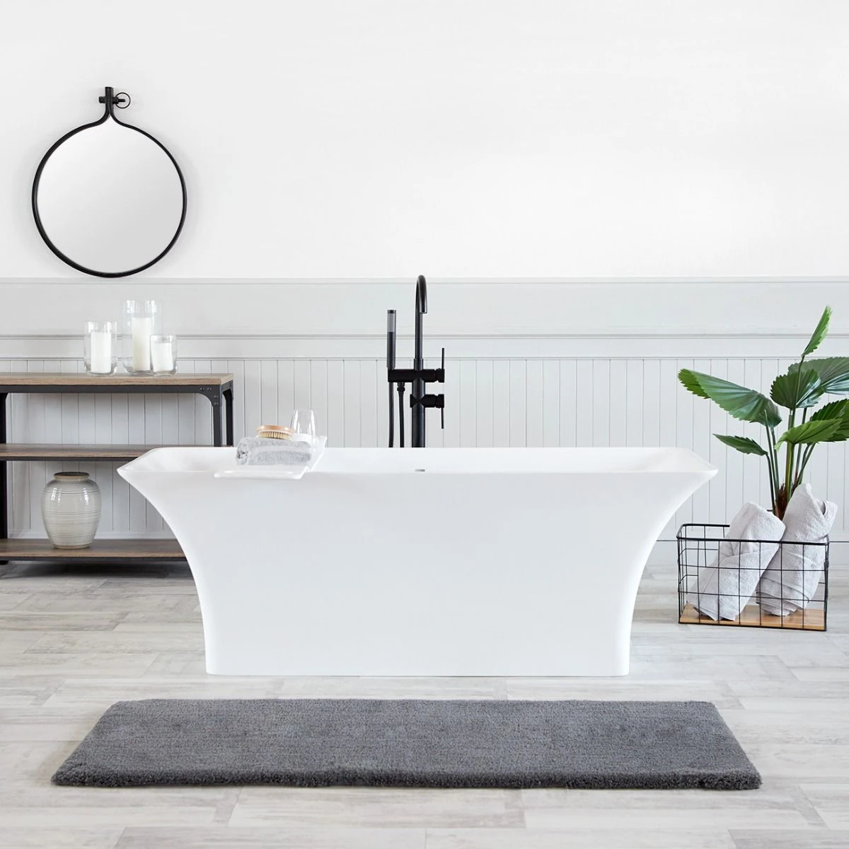 Savoy 66 Inch Resin Double Ended Matte Tub - Image 6