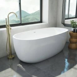 Zoey 67 Inch Acrylic Double Ended Freestanding Tub Package - No Faucet Drillings