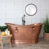 Abbott 66 Inch Copper Freestanding Double Slipper Bathtub - Medium Copper