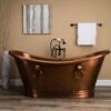 Hadley 71 Inch Copper Freestanding Double Slipper Bathtub - Medium Copper