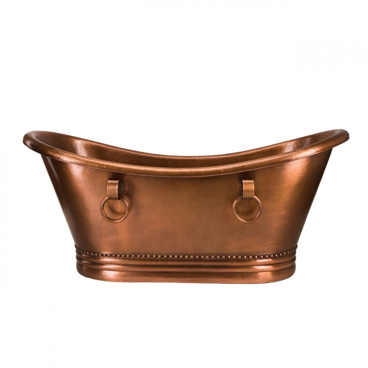 Hadley 71 Inch Copper Freestanding Double Slipper Bathtub - Medium Copper - Image 5