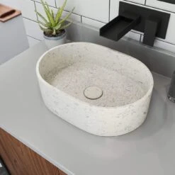 Terrazzo 14 Inch Oval Bathroom Sink