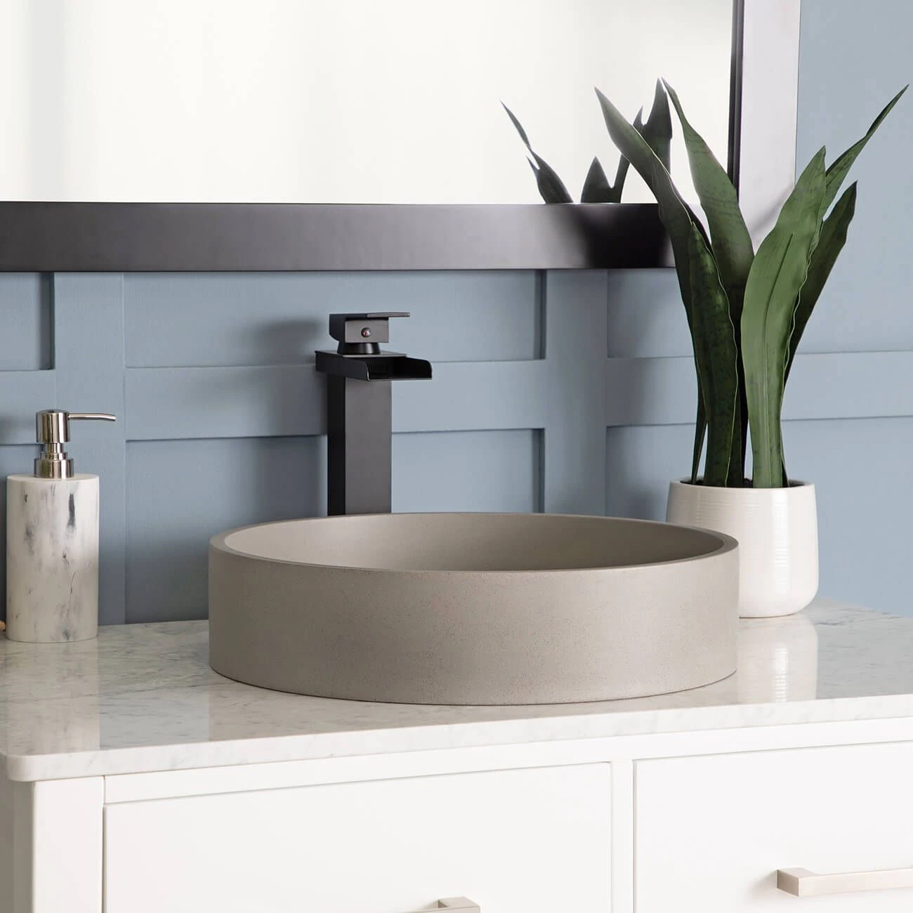 Portland Collection 17 Inch Concrete Vessel Sink - Image 2