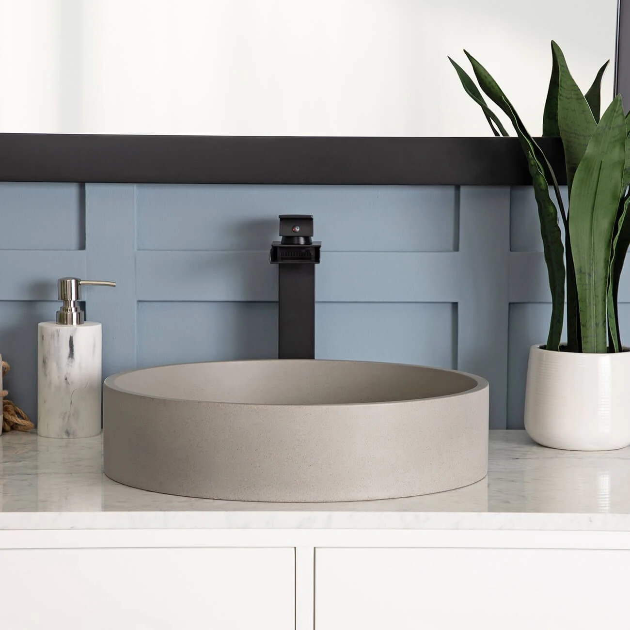 Portland Collection 17 Inch Concrete Vessel Sink