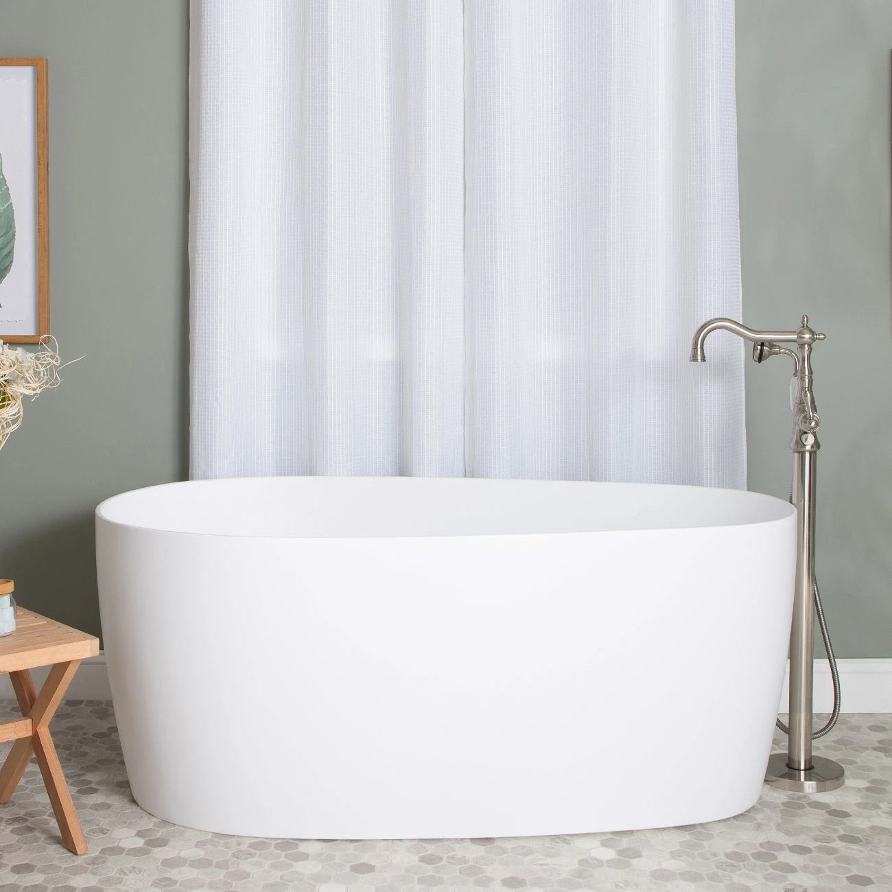 Torrance Matte White Contemporary Freestanding Tub