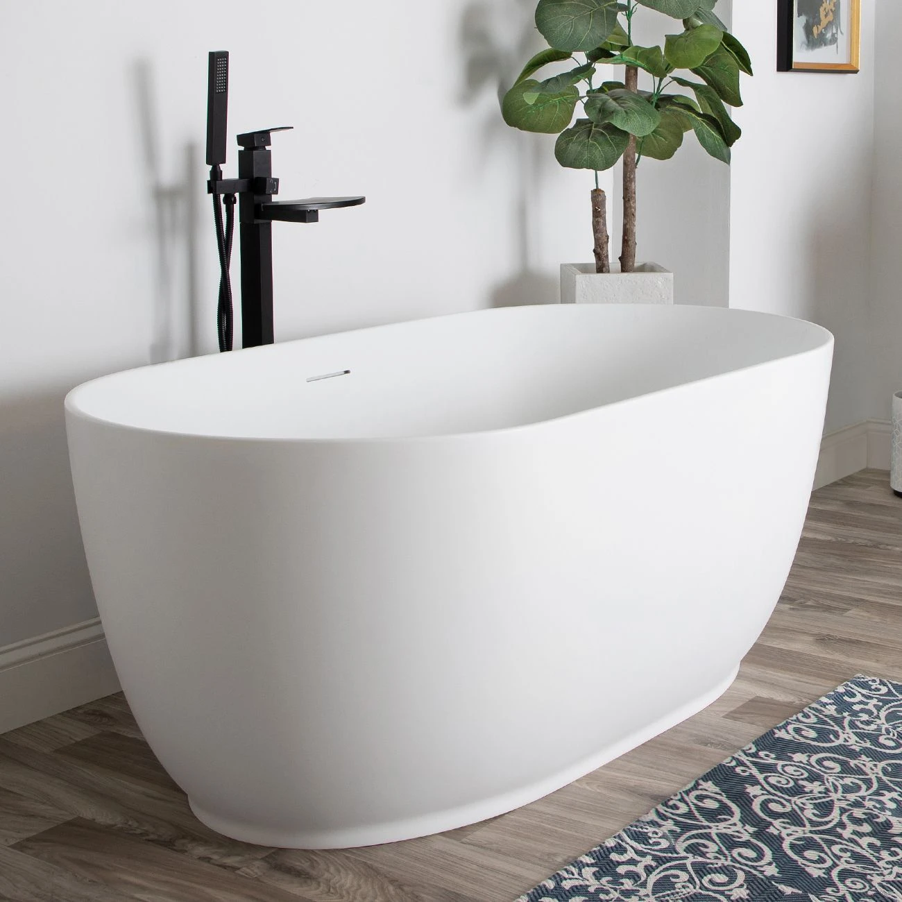 Mindy Matte White Double Ended Freestanding Tub - Image 3