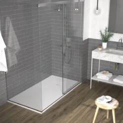Stone Shower Base - White Slate