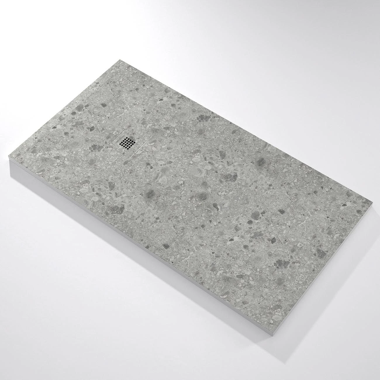 60 X 32 Stone Shower Base - Gray Terrazo - Image 2