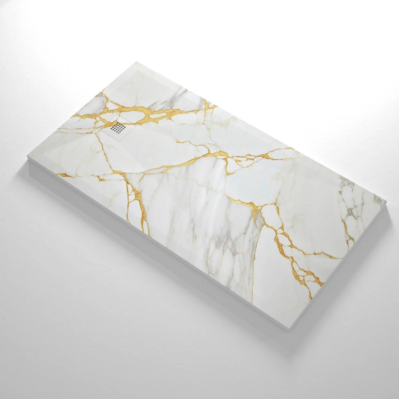 Stone Shower Base - Calacata Gold Marble - Image 2