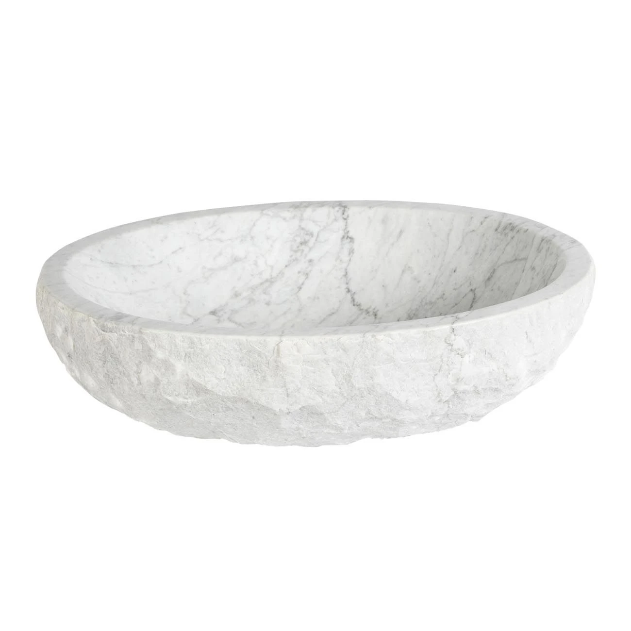 Lennox Italian Cararra White Marble Vessel Bathroom Sink - Image 2