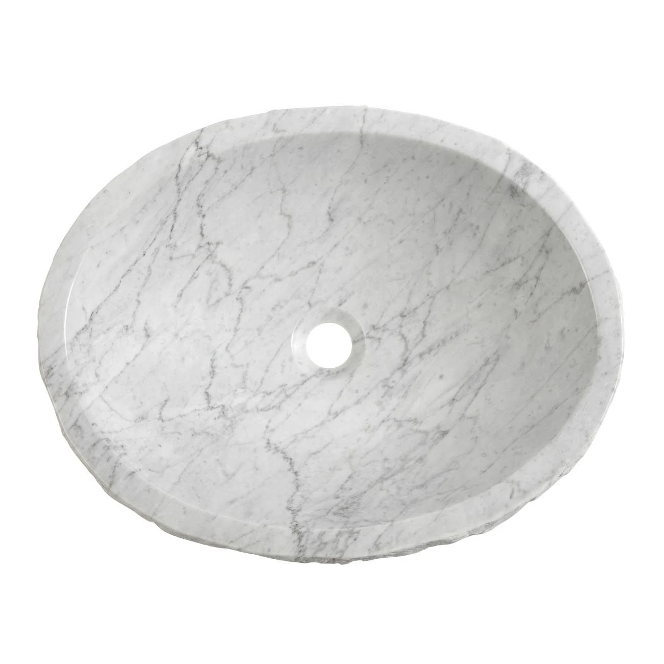 Lennox Italian Cararra White Marble Vessel Bathroom Sink - Image 4