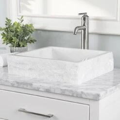 Asher Marble Rectangular Vessel Sink