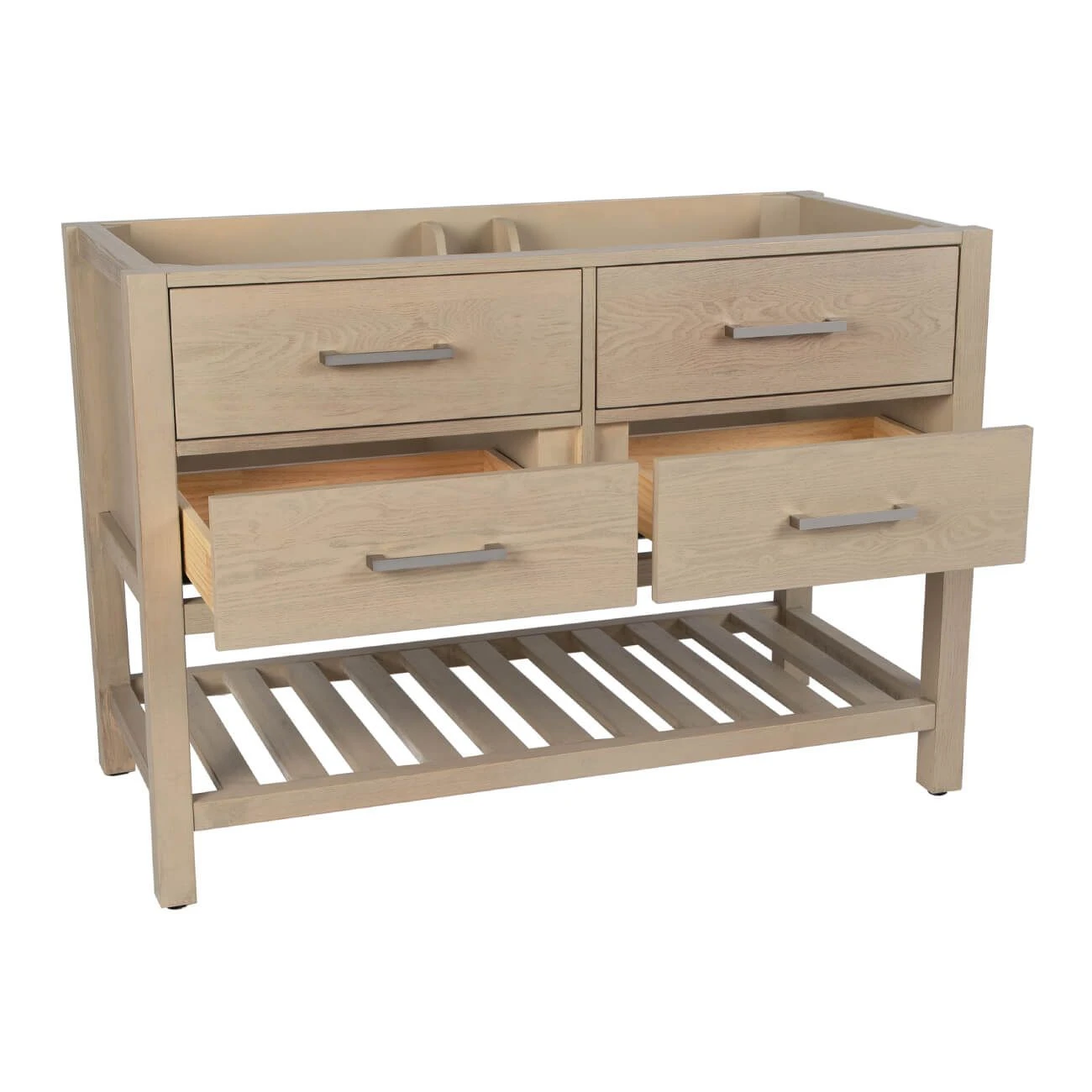 Everett 48 Inch Oak Console Vanity With Oval Undermount Sink - Light Oak - Image 4