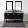 Everett 48 Inch Oak Console Vanity With Rectangular Undermount Sink - Black