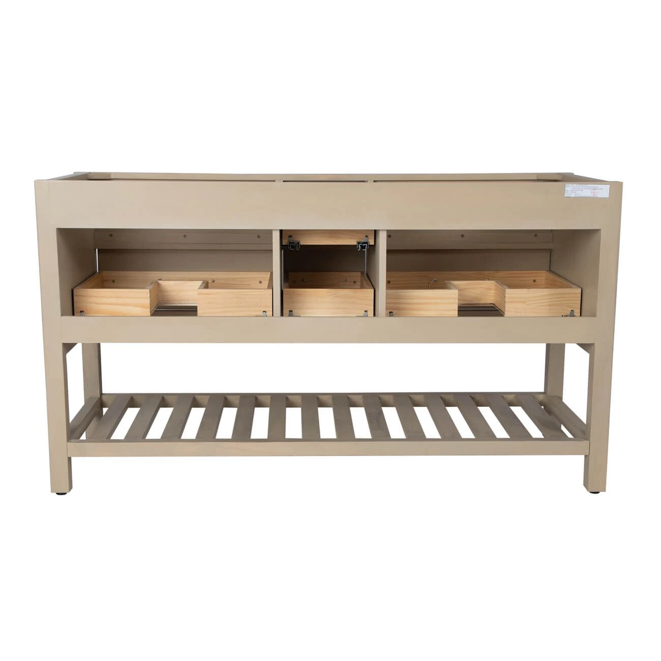 Everett 60 Inch Birch & Oak Console Vanity With Rectangular Undermount Sinks - Light Oak - Image 5