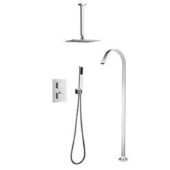Thermostatic Concealed Tub & Shower Faucet Set With Handheld Shower
