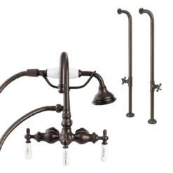 Mason Hill Collection Freestanding English Telephone Clawfoot Tub Faucet With Handshower