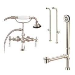 Mason Hill Collection Freestanding Clawfoot Tub And Faucet Set With Lift And Turn Drain