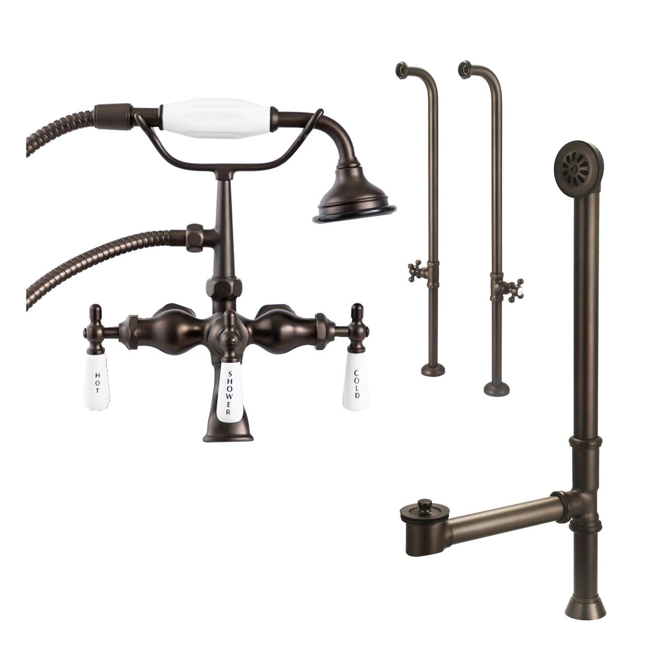 Mason Hill Collection Freestanding Clawfoot Tub And Faucet Set With Lift And Turn Drain - Image 3
