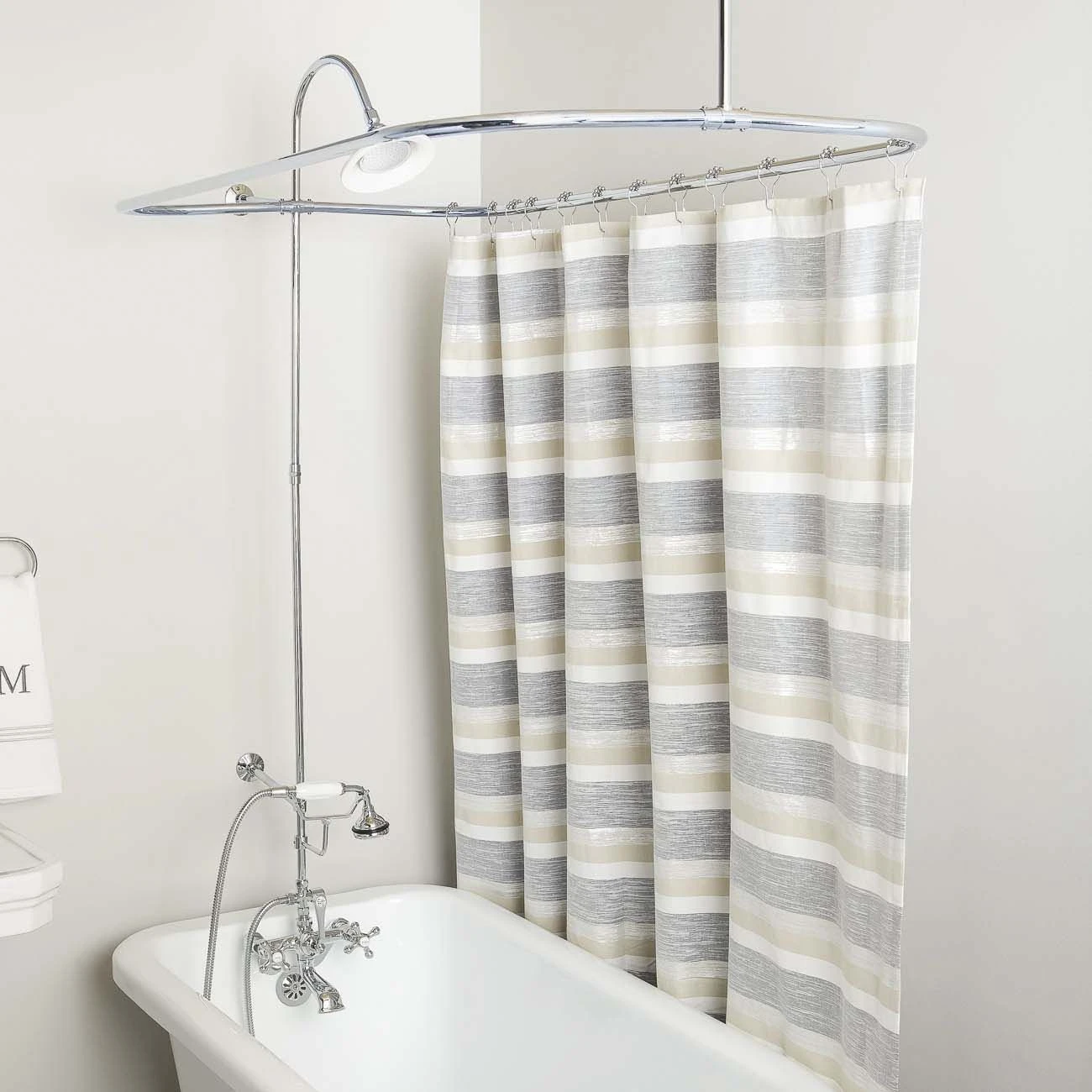 Mason Hill Clawfoot Tub Wall Mount Shower Enclosure With Faucet And Shower Head - Image 3