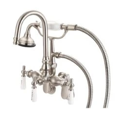 Mason Hill Collection Clawfoot Tub Wall Mount Gooseneck Faucet With Handshower
