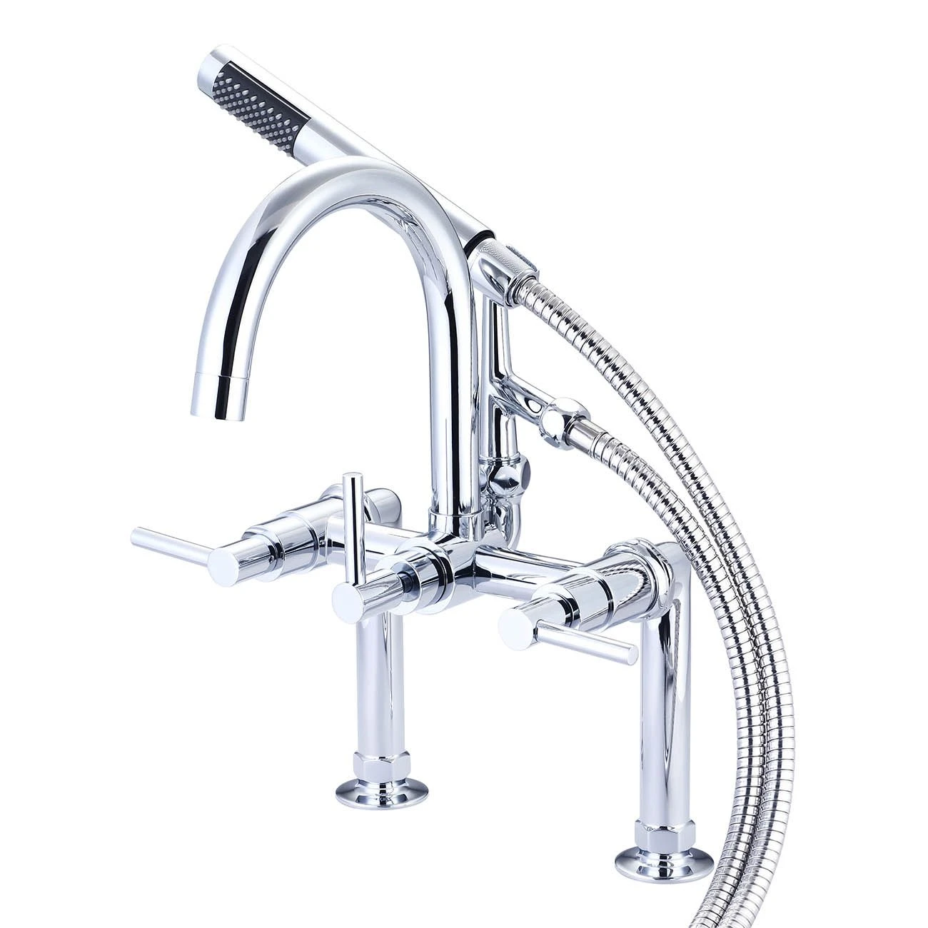 Oxford Cast Iron Double Ended Pedestal Tub Package - White / Chrome Fixtures - Image 2