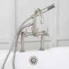 Mason Hill Collection Clawfoot Tub Deck Mount Contemporary Gooseneck Tub Faucet With Handshower