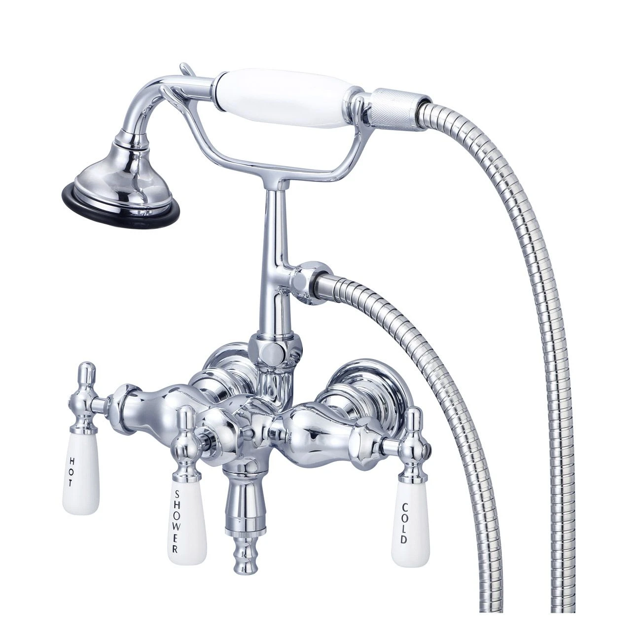 Mason Hill Collection Clawfoot Tub Wall Mount Downspout Faucet With Handshower