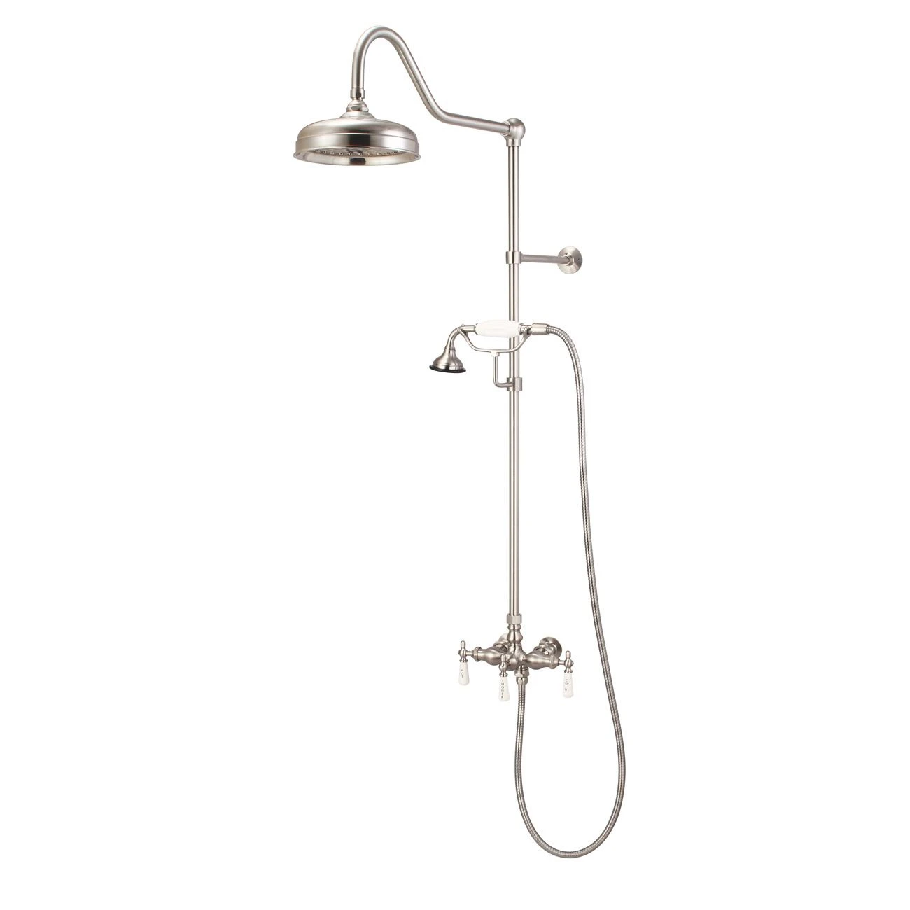 Mason Hill Collection Exposed Porcleain Handle Shower Set With Handshower - Image 4