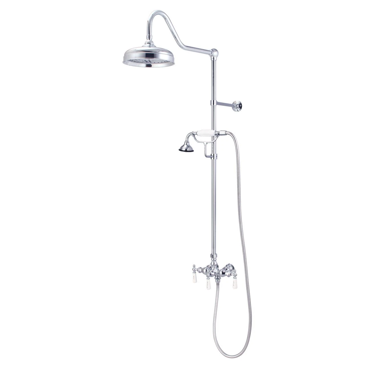 Mason Hill Collection Exposed Porcleain Handle Shower Set With Handshower - Image 5