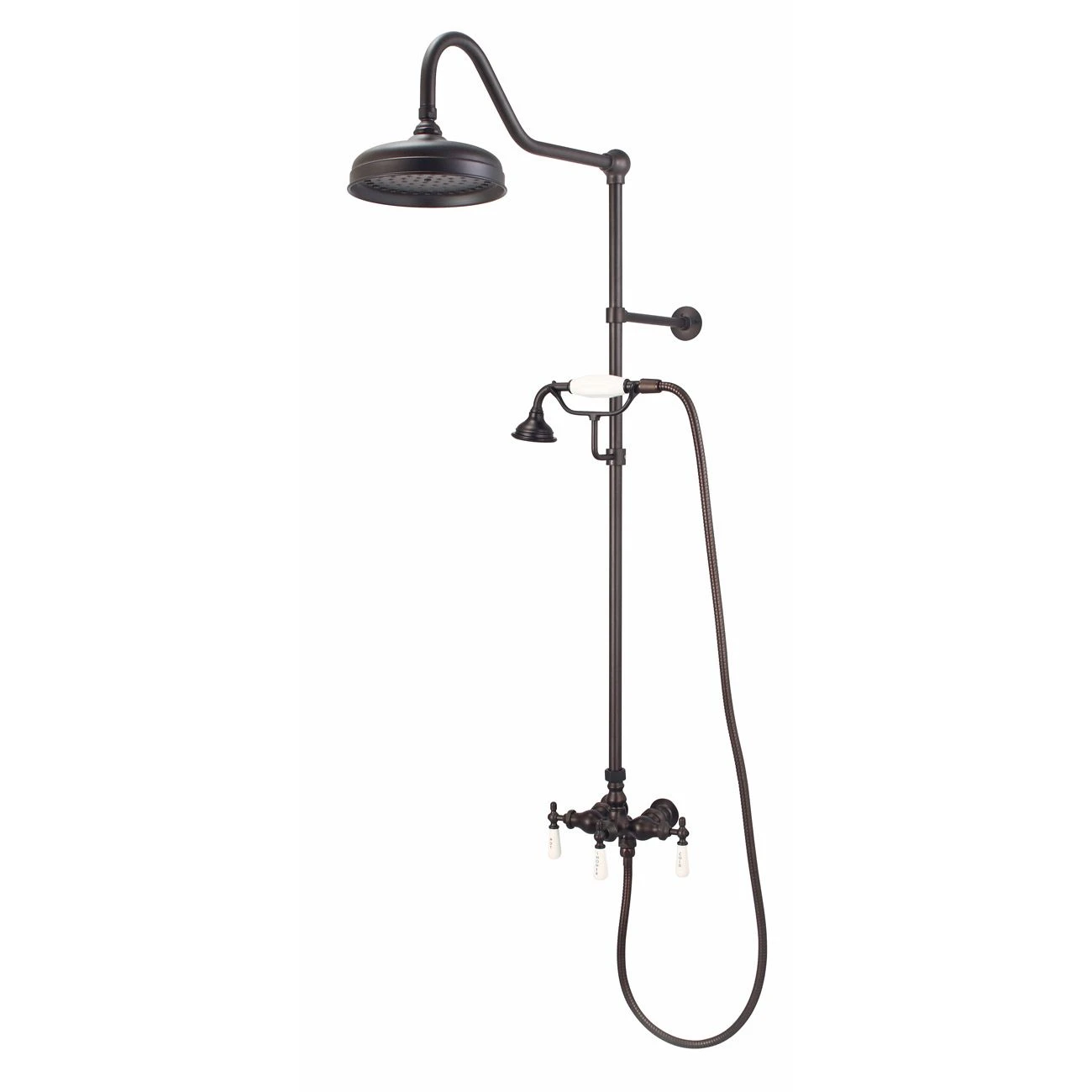 Mason Hill Collection Exposed Porcleain Handle Shower Set With Handshower - Image 3