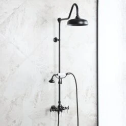 Mason Hill Collection Exposed Porcleain Handle Shower Set With Handshower