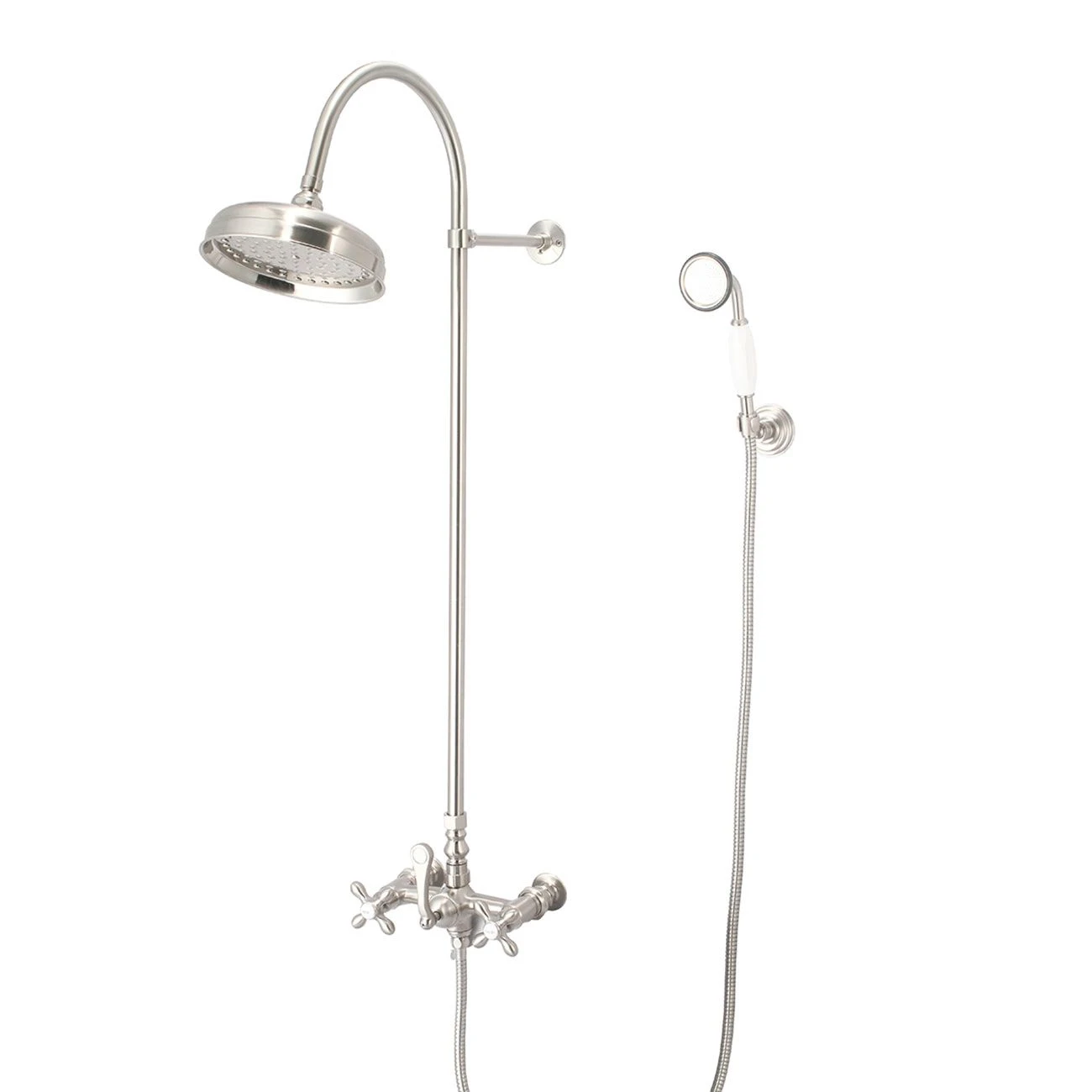 Mason Hill Collection Exposed Gooseneck Shower Set With Wall Mount Handshower - Image 3