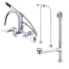 Mason Hill Collection Clawfoot Tub Wall Mount Contemporary Gooseneck Tub Faucet With Handshower Complete Set