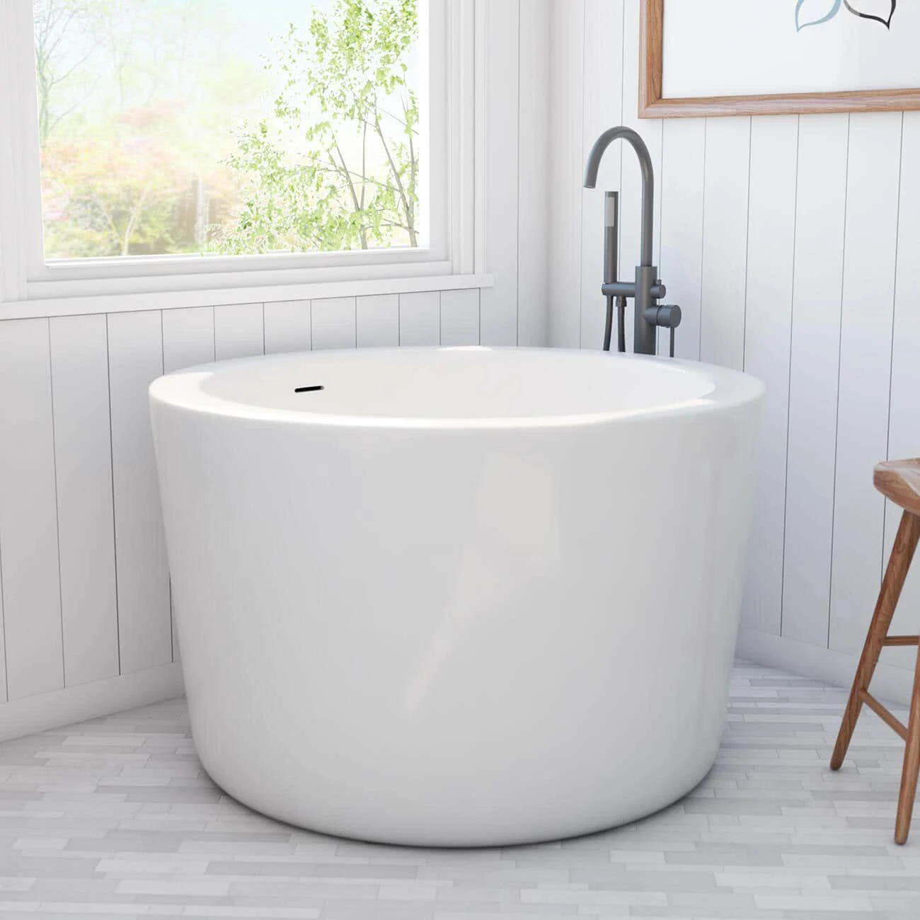 Kyoto 41 Inch Acrylic Round Japanese Soaking Tub