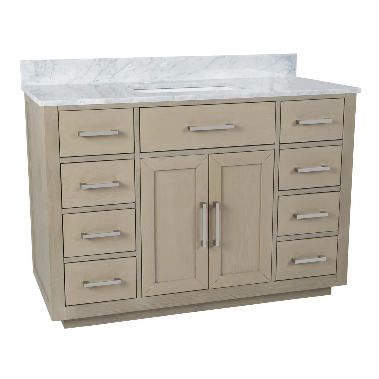Barrett 48 Inch Oak Vanity With Rectangular Undermount Sink - Light Oak - Image 3