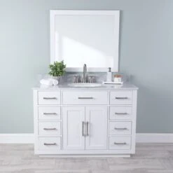 Barrett 48 Inch Oak Vanity With Oval Undermount Sink - White