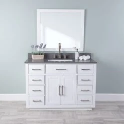 Barrett 48 Inch Oak Vanity With Rectangular Undermount Sink - White