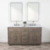 Barrett 60 Inch Oak Vanity With Oval Undermount Sinks - Gray Oak
