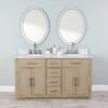 Barrett 60 Inch Oak Vanity With Oval Undermount Sinks - Light Oak
