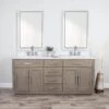 Barrett 72 Inch Oak Vanity With Oval Undermount Sinks - Gray Oak