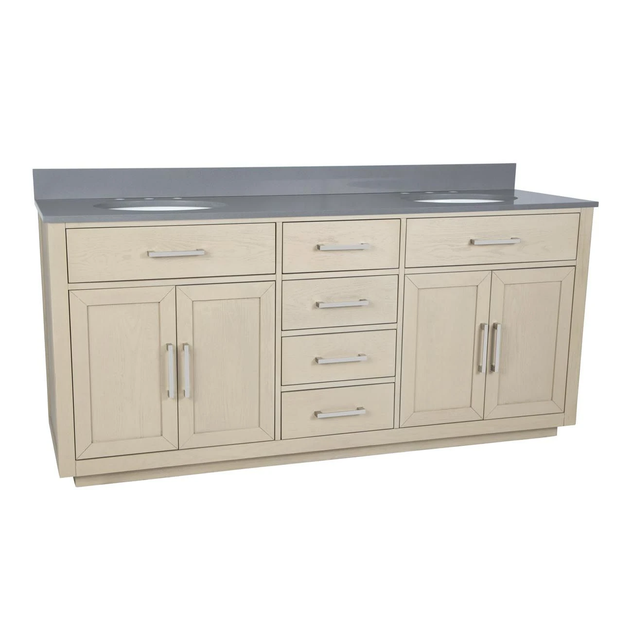 Barrett 72 Inch Oak Vanity With Oval Undermount Sinks - Light Oak - Image 3