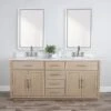 Barrett 72 Inch Oak Vanity With Oval Undermount Sinks - Light Oak
