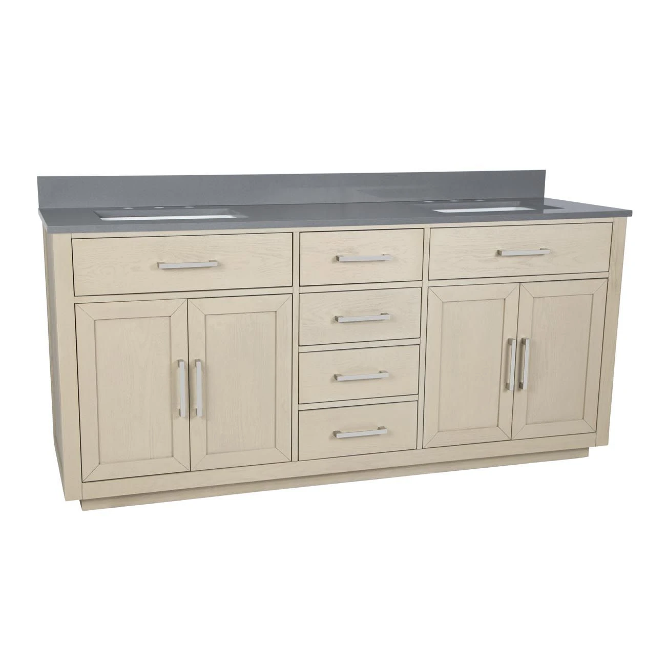 Barrett 72 Inch Oak Vanity With Rectangular Undermount Sinks - Light Oak - Image 8