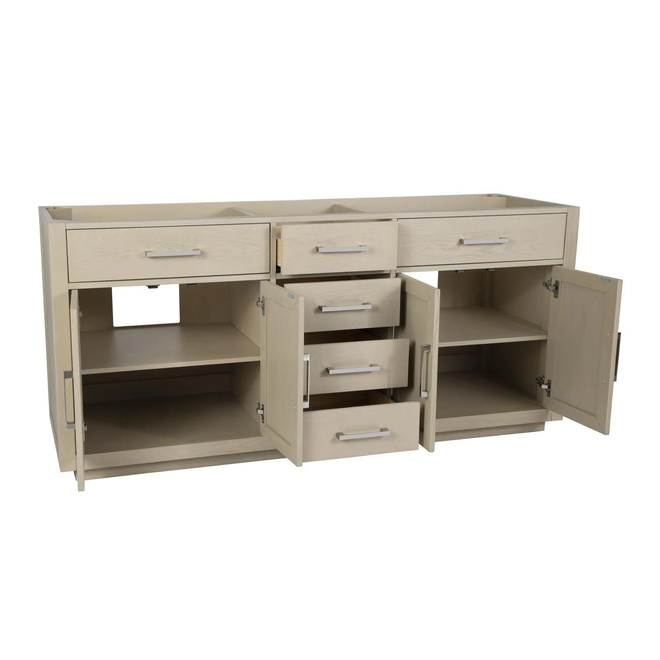 Barrett 72 Inch Oak Vanity With Rectangular Undermount Sinks - Light Oak - Image 9